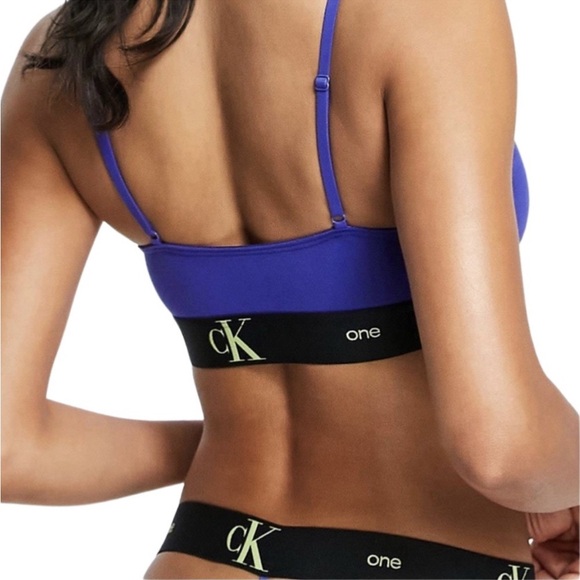 NWT Calvin Klein CK One Cotton Cobalt Bandeau Bralette - Picture 3 of 6
